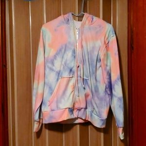 Tie dye zip up hoodie